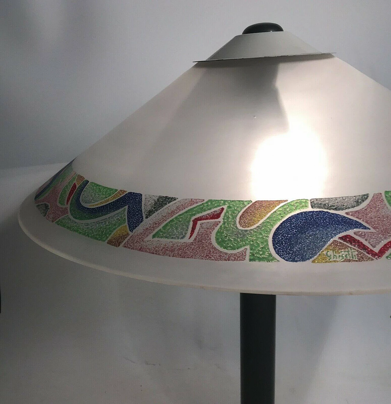 Murano glass table lamp signed Ghisetti, 80s 1197022