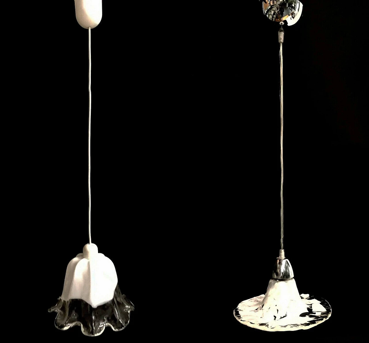 Pair of Murano glass chandeliers by La Murrina, 80s 1198753