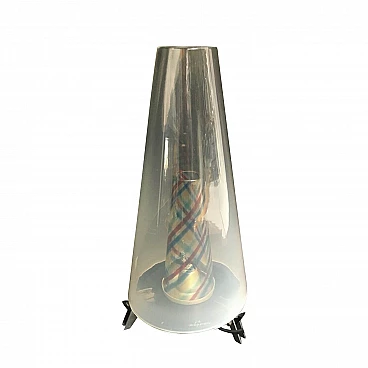 Table lamp in glass and iron by De Maio, 80s