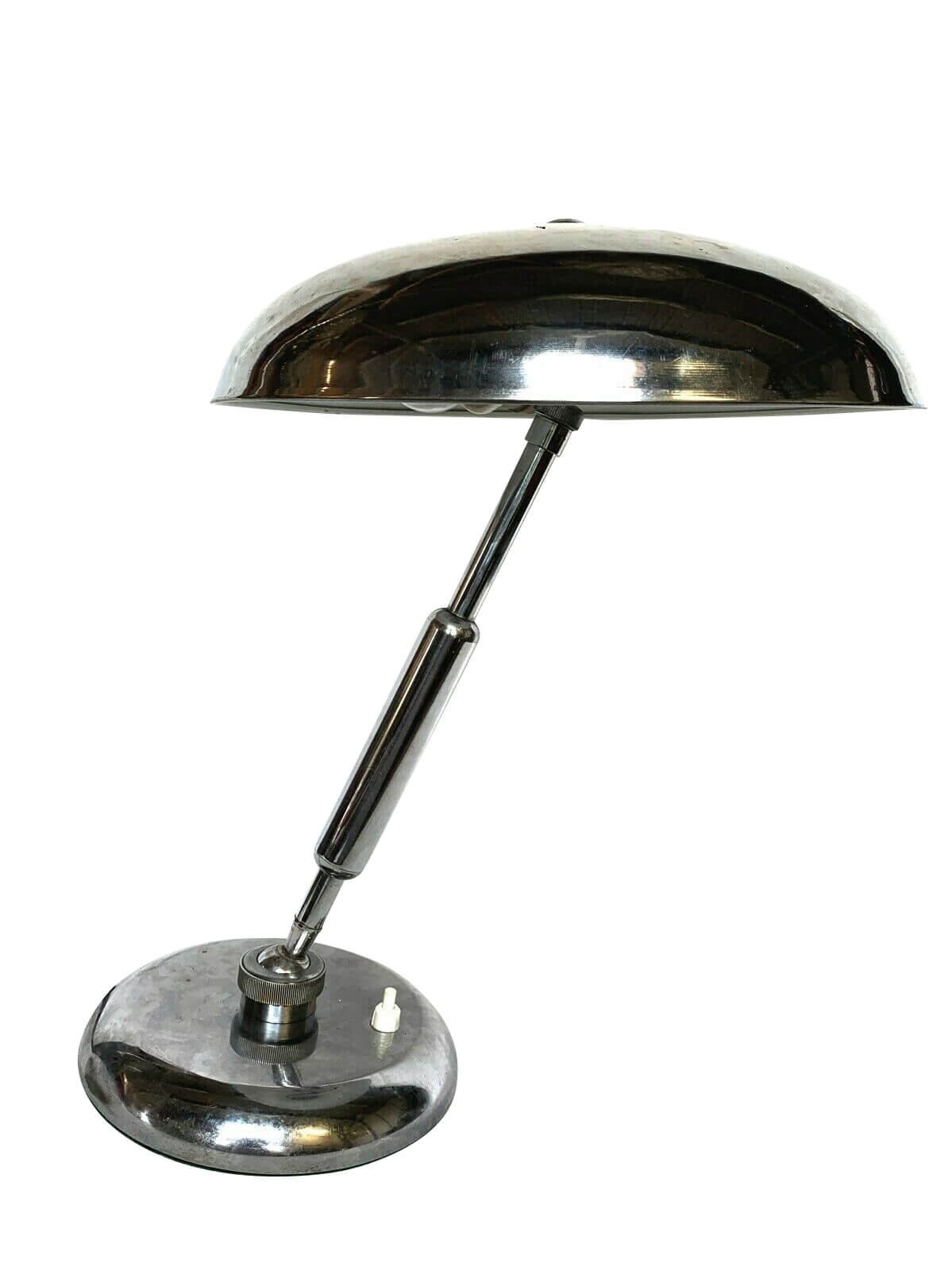 Lampada Vintage da Tavolo Anni 60 Alluminio Metallo Cromato Lume