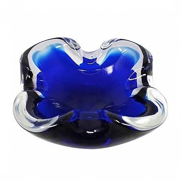 Blue ashtray by Flavio Poli for Seguso, 1960s