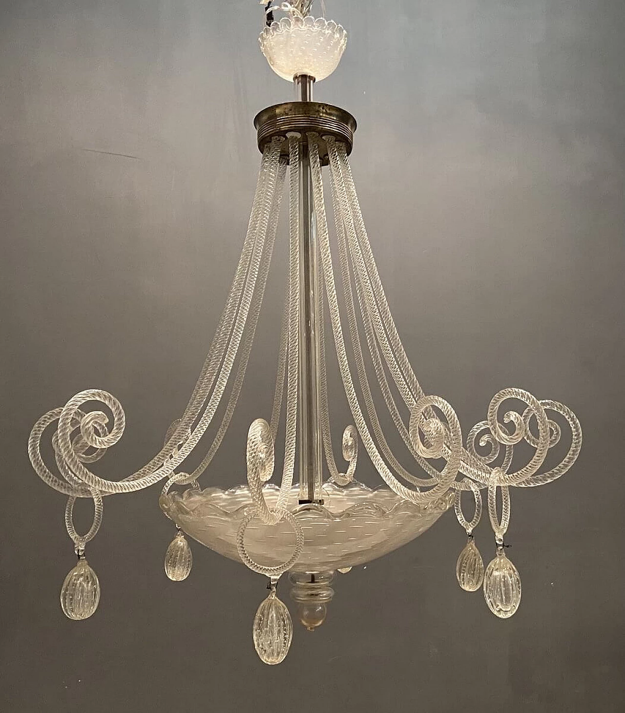 Large Art Deco chandelier by Ercole Barovier, 40s 1207336