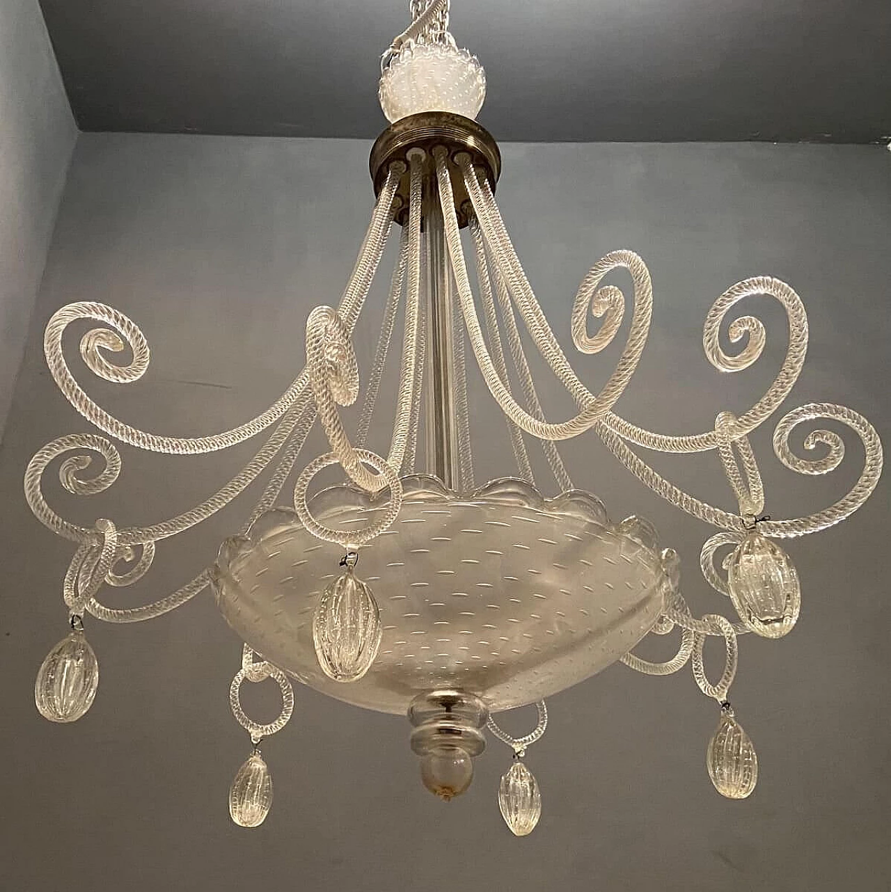 Large Art Deco chandelier by Ercole Barovier, 40s 1207337