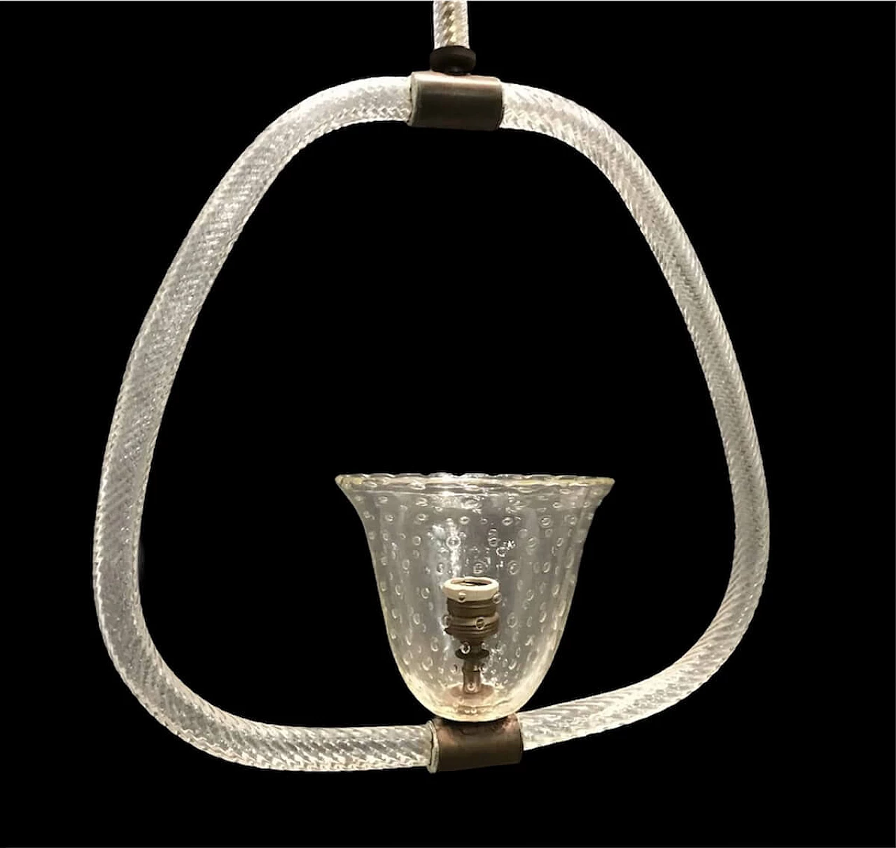 Murano glass pendant lamp by Ercole Barovier for Made Murano Glass, 40s 1207378