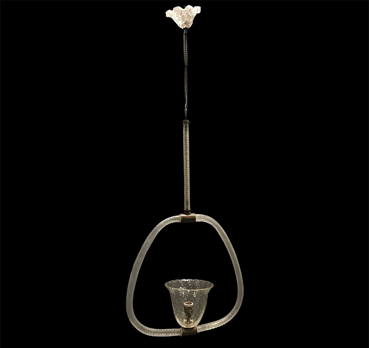 Murano glass pendant lamp by Ercole Barovier for Made Murano Glass, 40s 1207379