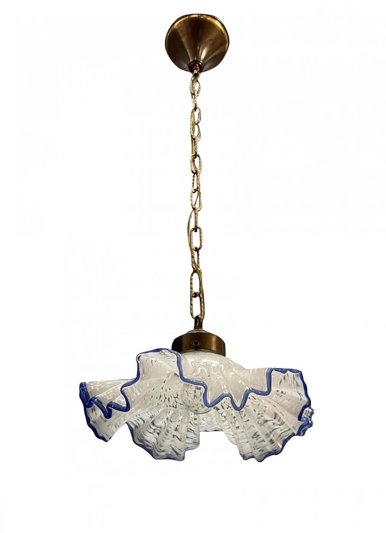 Suspension lamp in blue Murano glass, 1950s 1208769