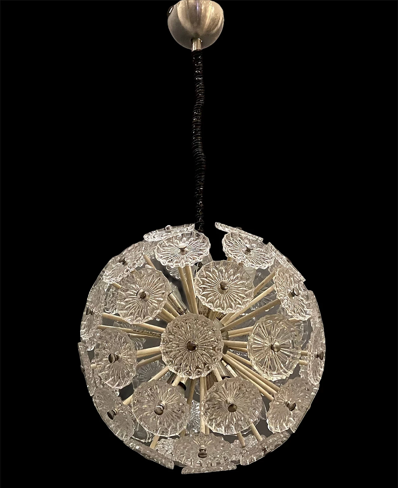 Sputnik chandelier in glass, 70s 1211411