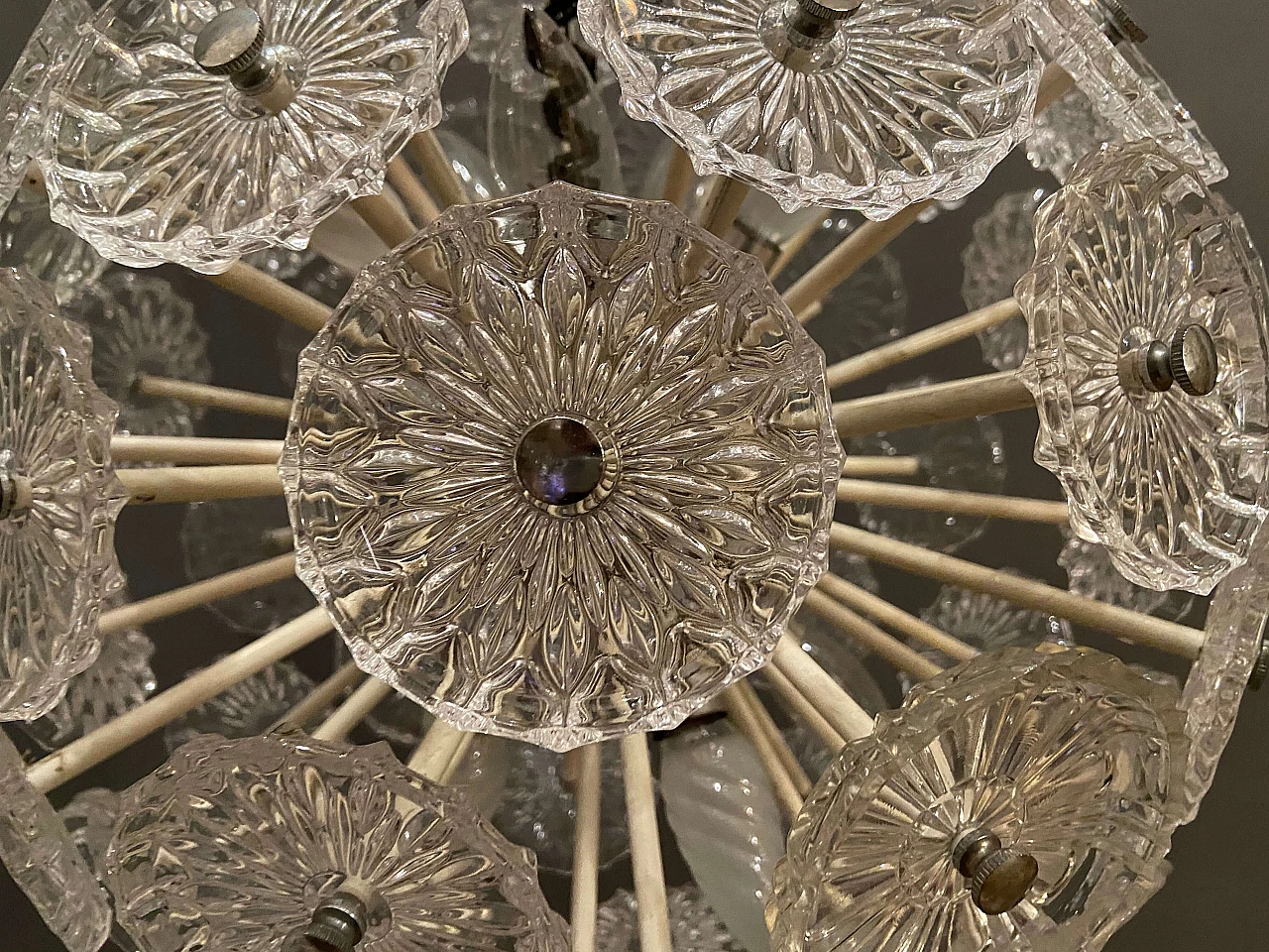 Sputnik chandelier in glass, 70s 1211416