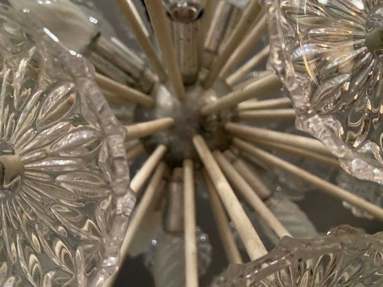 Sputnik chandelier in glass, 70s 1211417