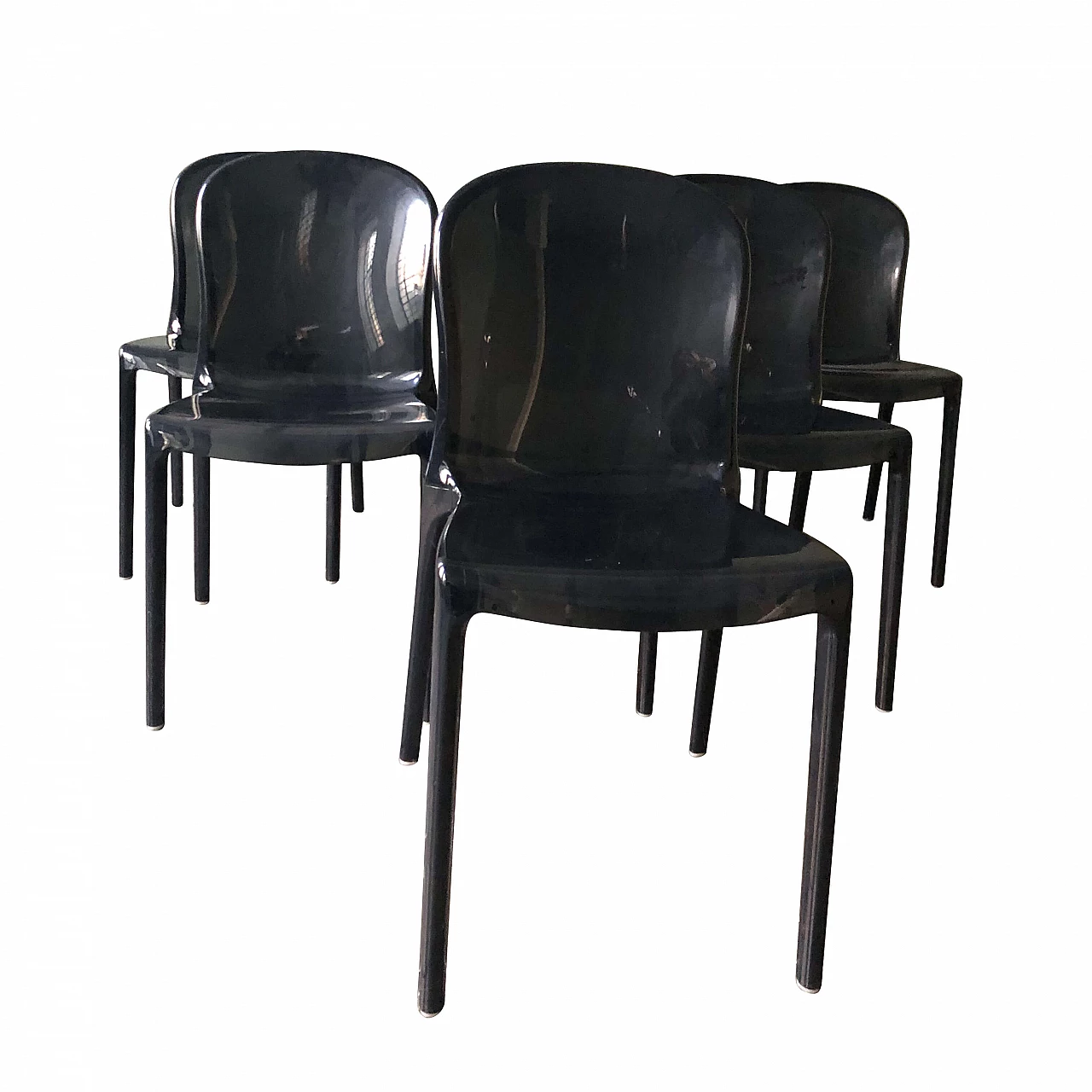 6 Acrylic stacking chairs, 60s 1211436