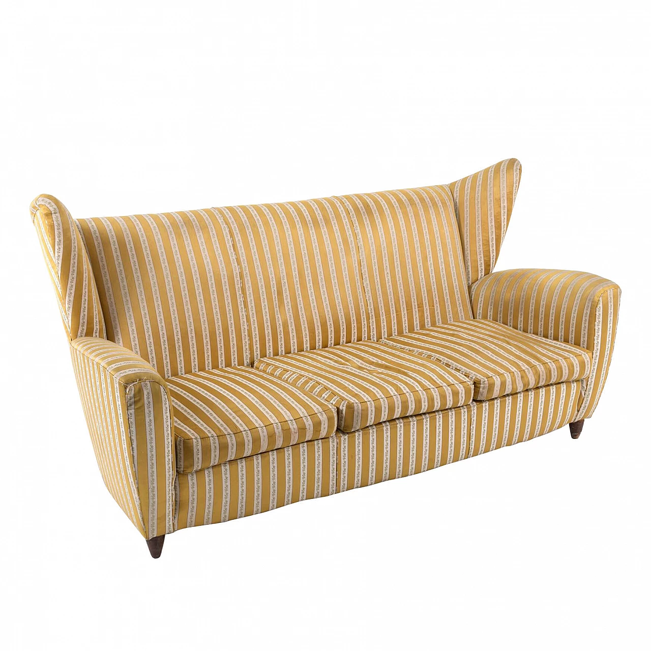 Three seater sofa in wood and fabric by Paolo Buffa, 50s 1212286