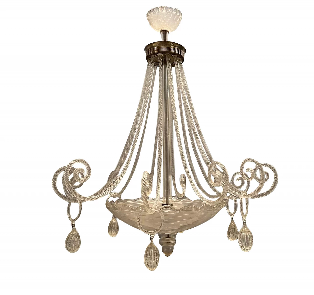 Large Art Deco chandelier by Ercole Barovier, 40s 1213712