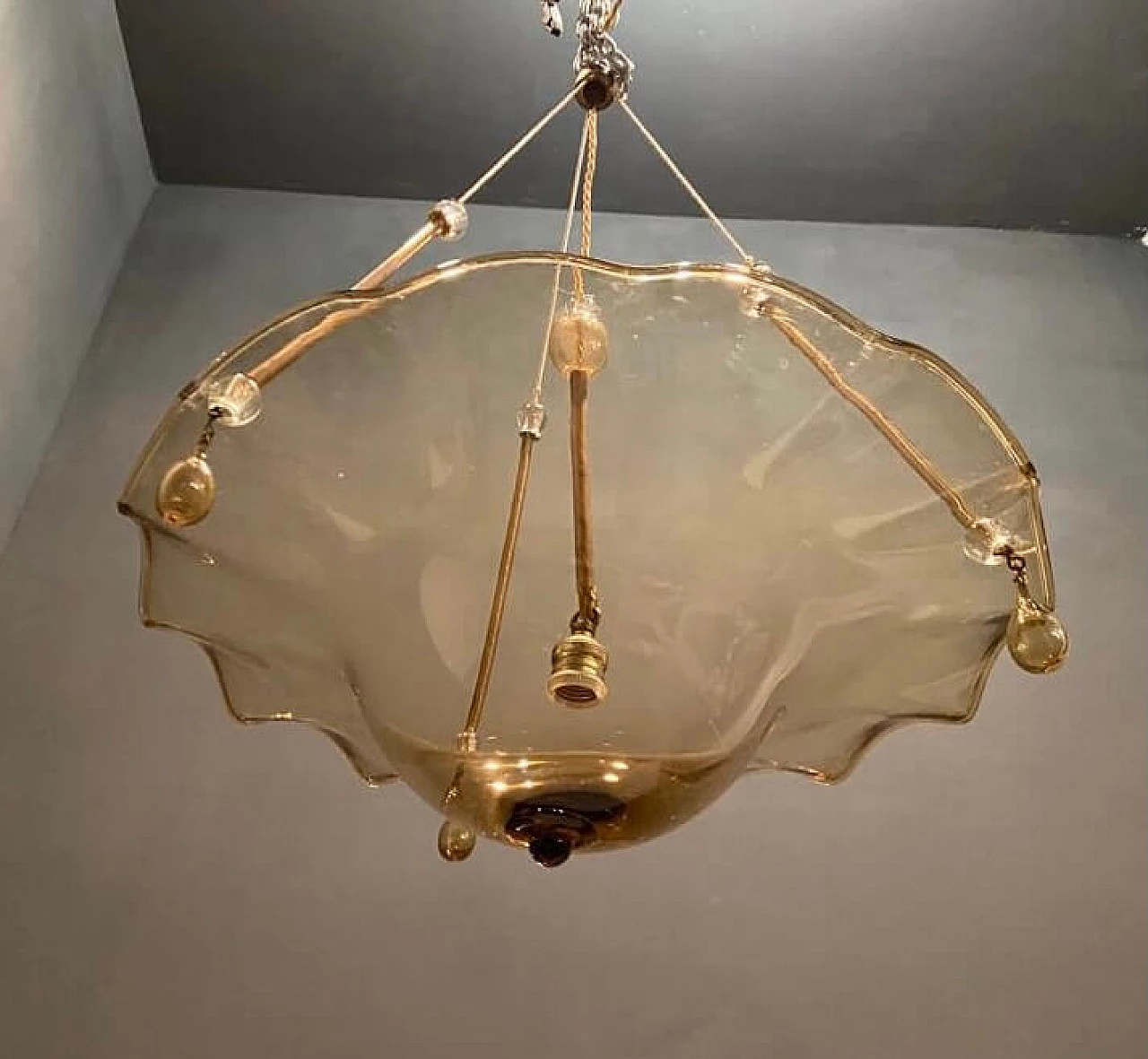 Lampadario in vetro di Murano di Paolo Venini, anni '50 1214616