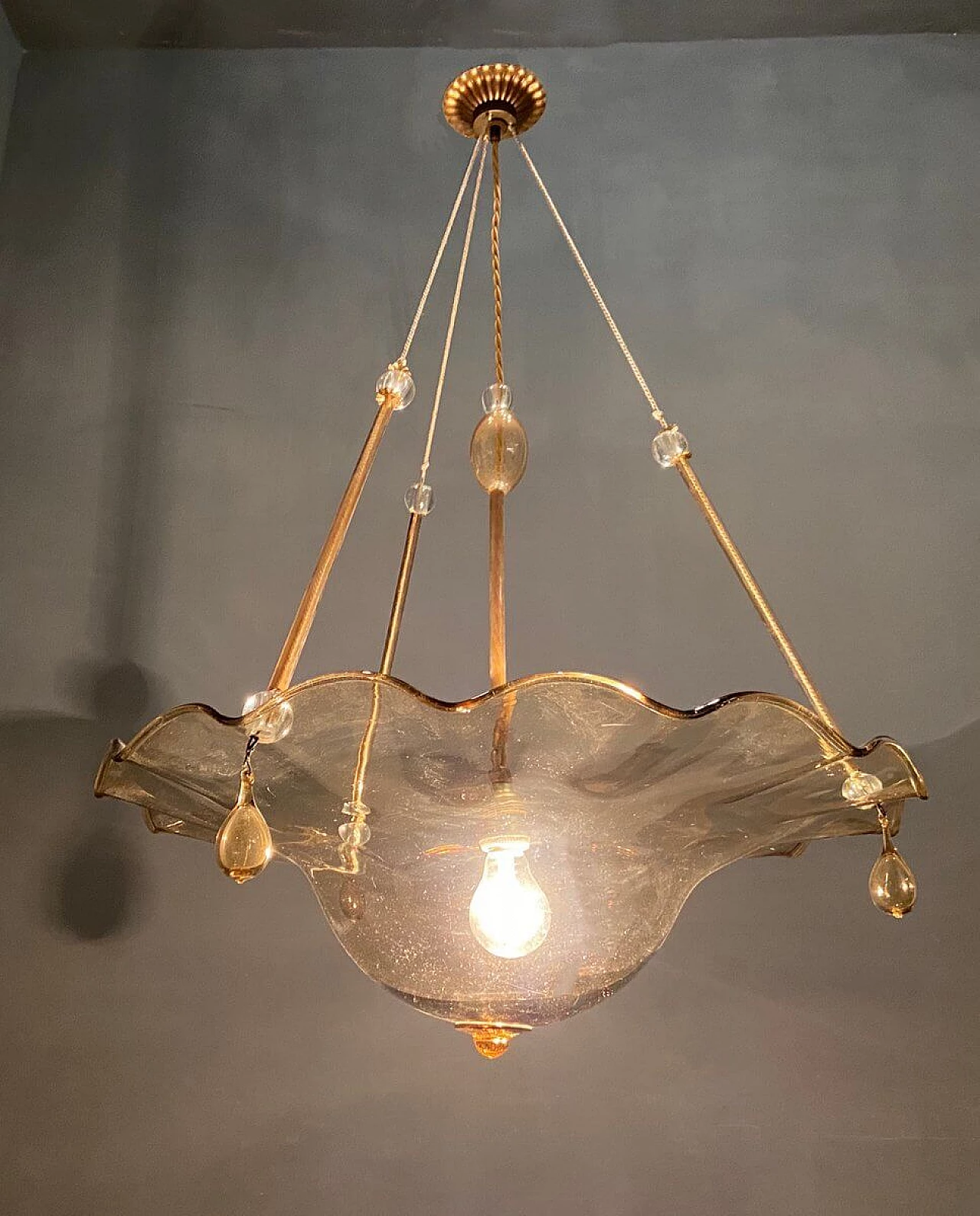 Lampadario in vetro di Murano di Paolo Venini, anni '50 1214620