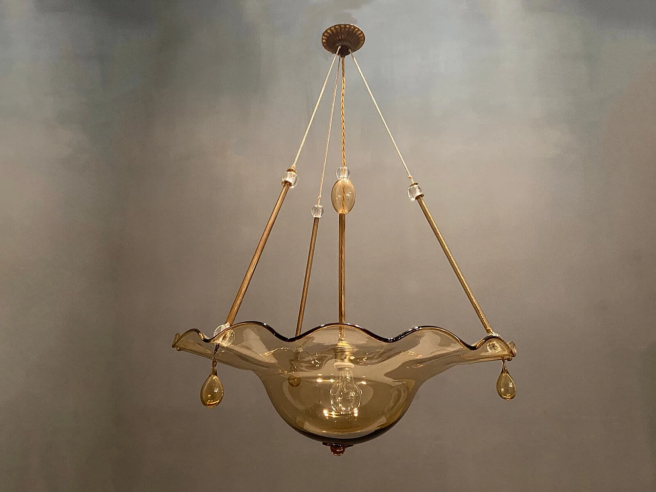 Lampadario in vetro di Murano di Paolo Venini, anni '50 1214622