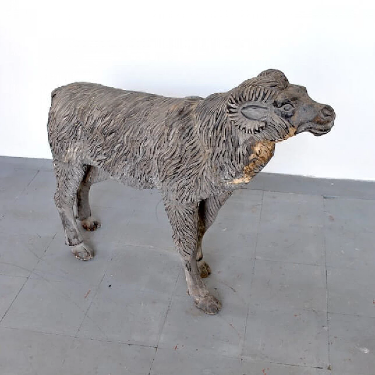 Wooden statue representing a ram, 50s 1215679