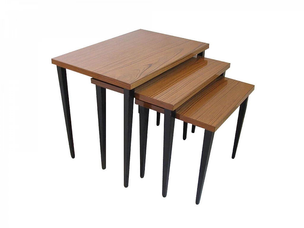 3 Nesting tables in wood, 50s 1218454