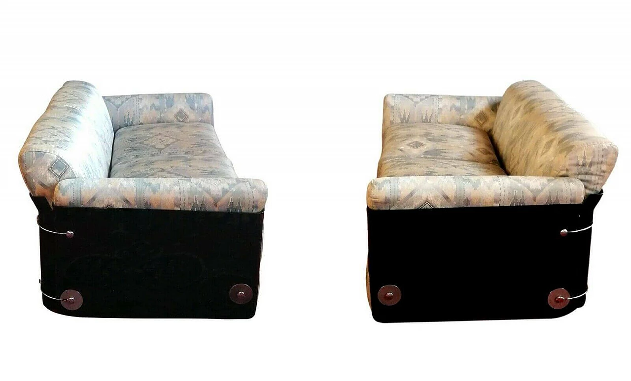 Pair of Larissa sofas in plexiglass and fabric by Vittorio Introini for Saporiti, 70s 1220567