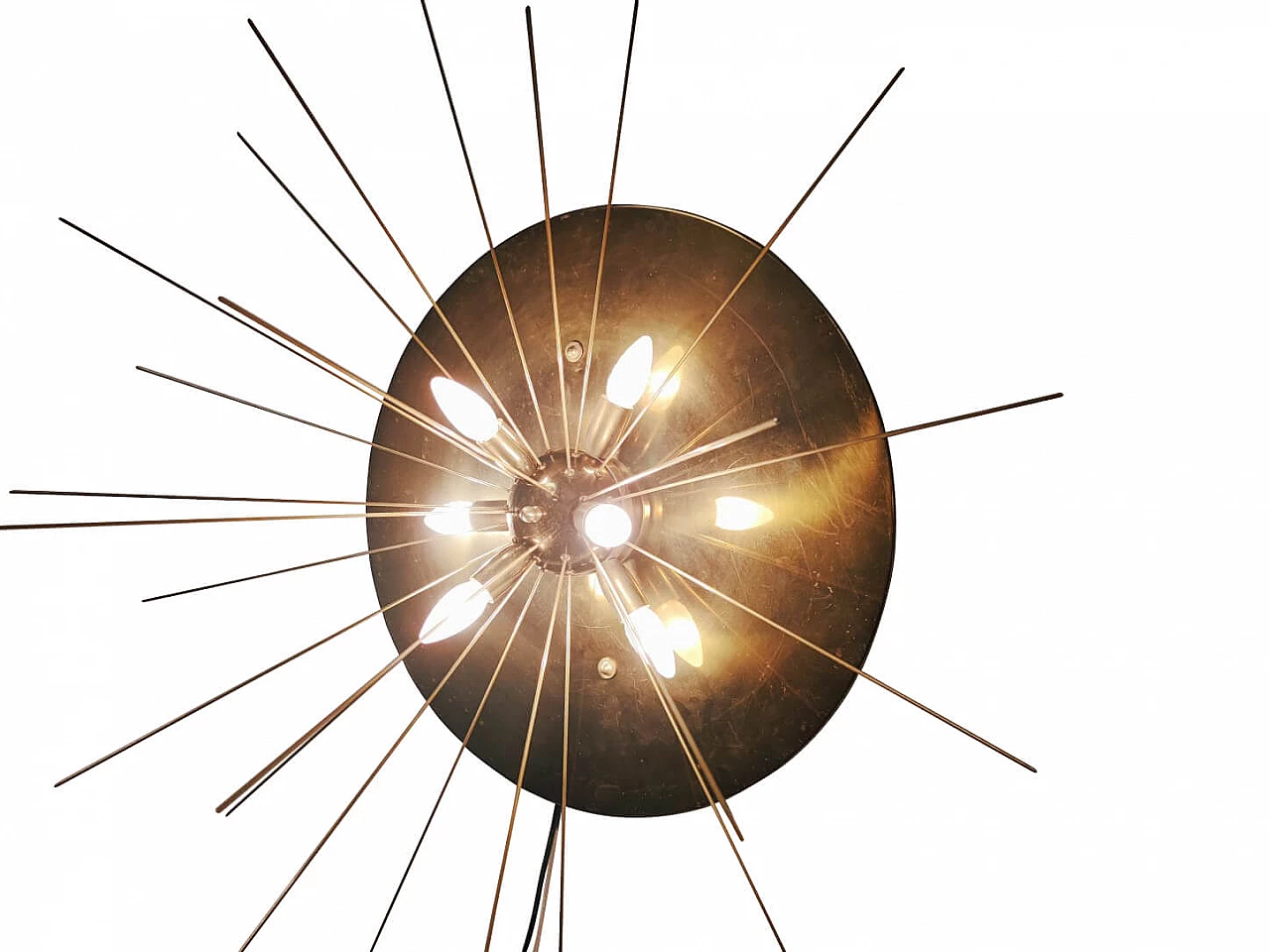 Sputnik ceiling lamp in brass, 70s 1222047