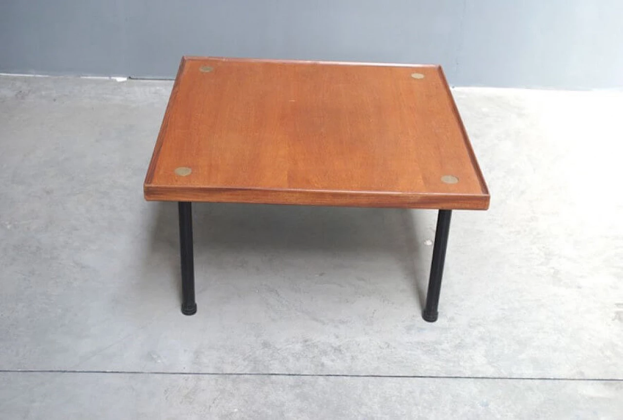 Walnut and brass coffee table by Fabrizio Bruno for Klan, 1950s 1228460