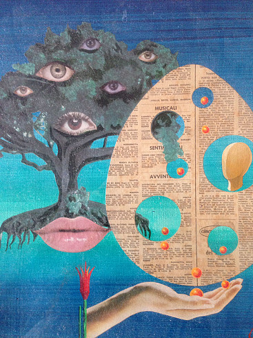 Surrealist painting by Aubry Surfanta, Italy, 60s | intOndo