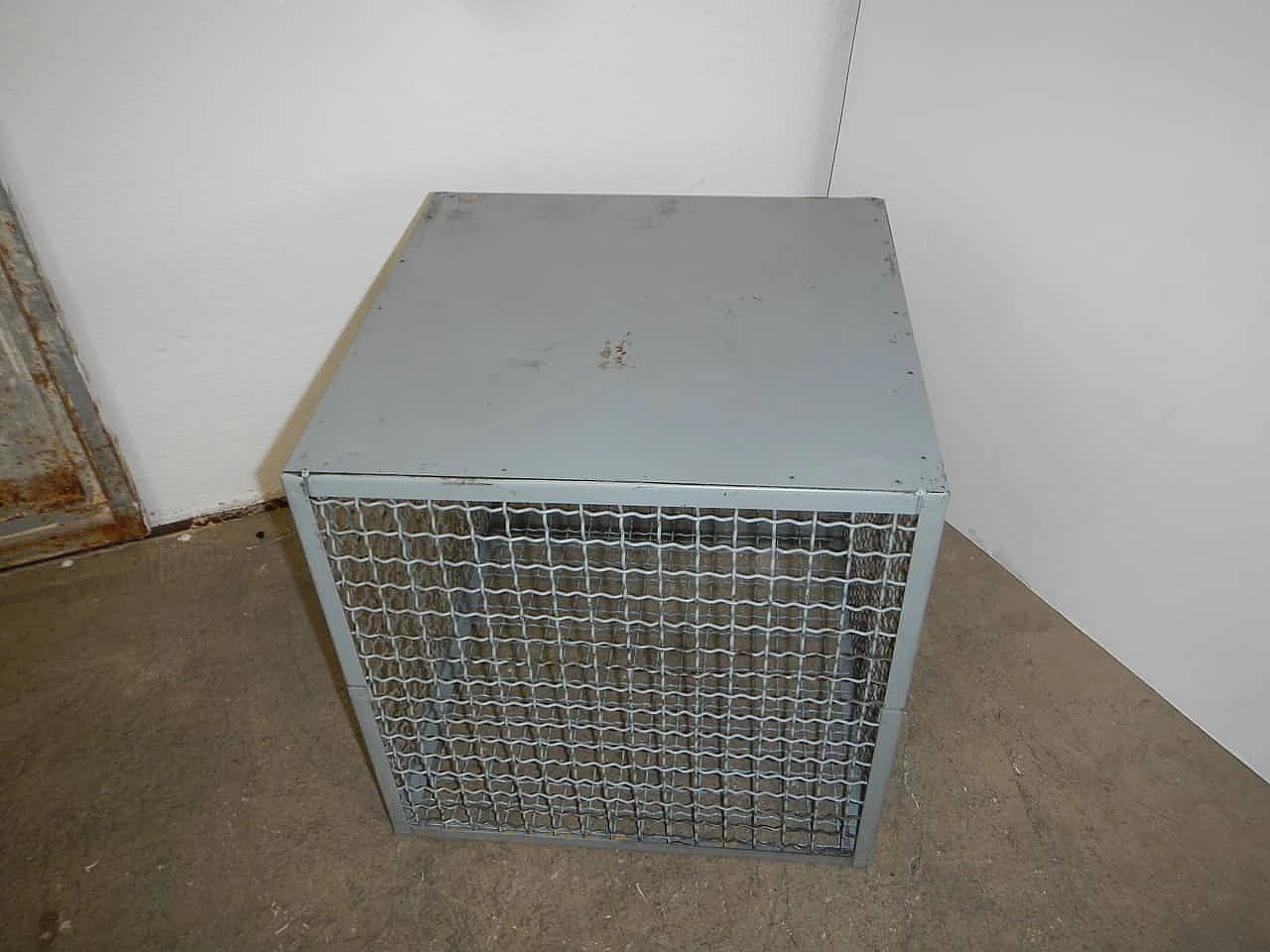 Industrial wire mesh container originally for shoe factory, 70s 1229019