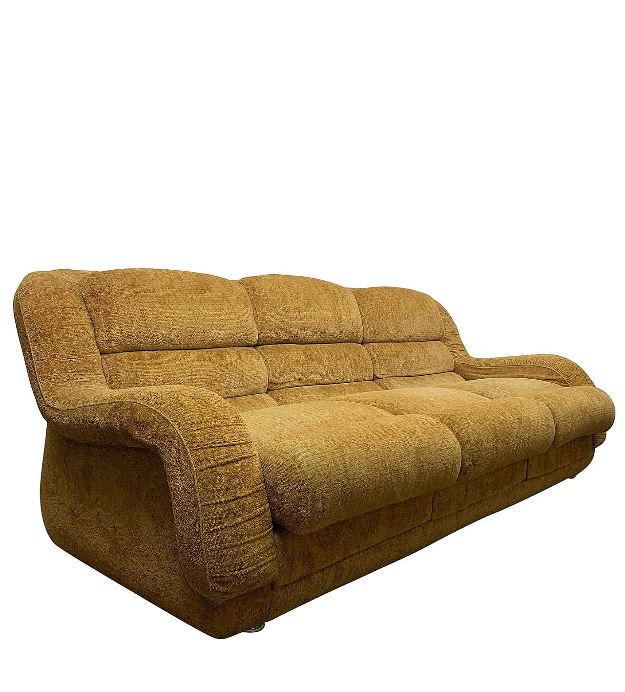 Sofa in original yellow fabric, 70s 1230509