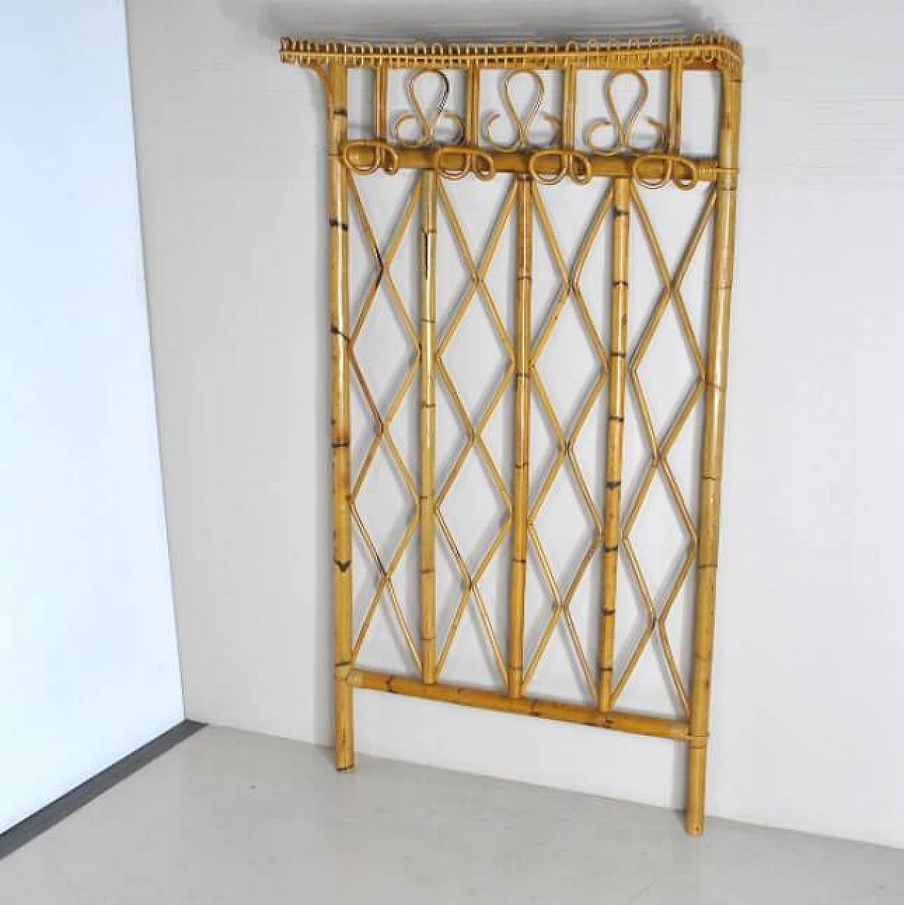 Coat stand in bamboo and cane, 60s 1233899