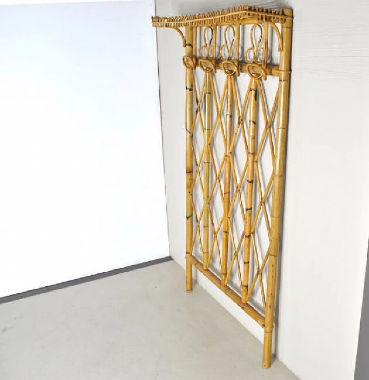 Coat stand in bamboo and cane, 60s 1233900