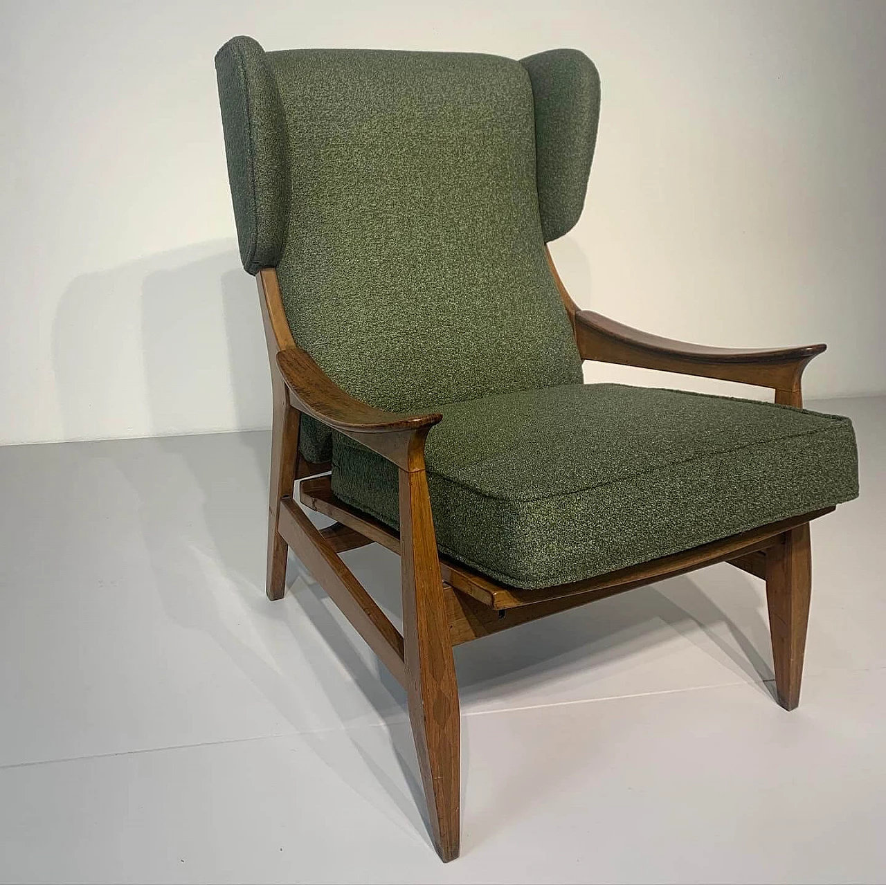 Armchair in bouclé fabric, 50s 1237142