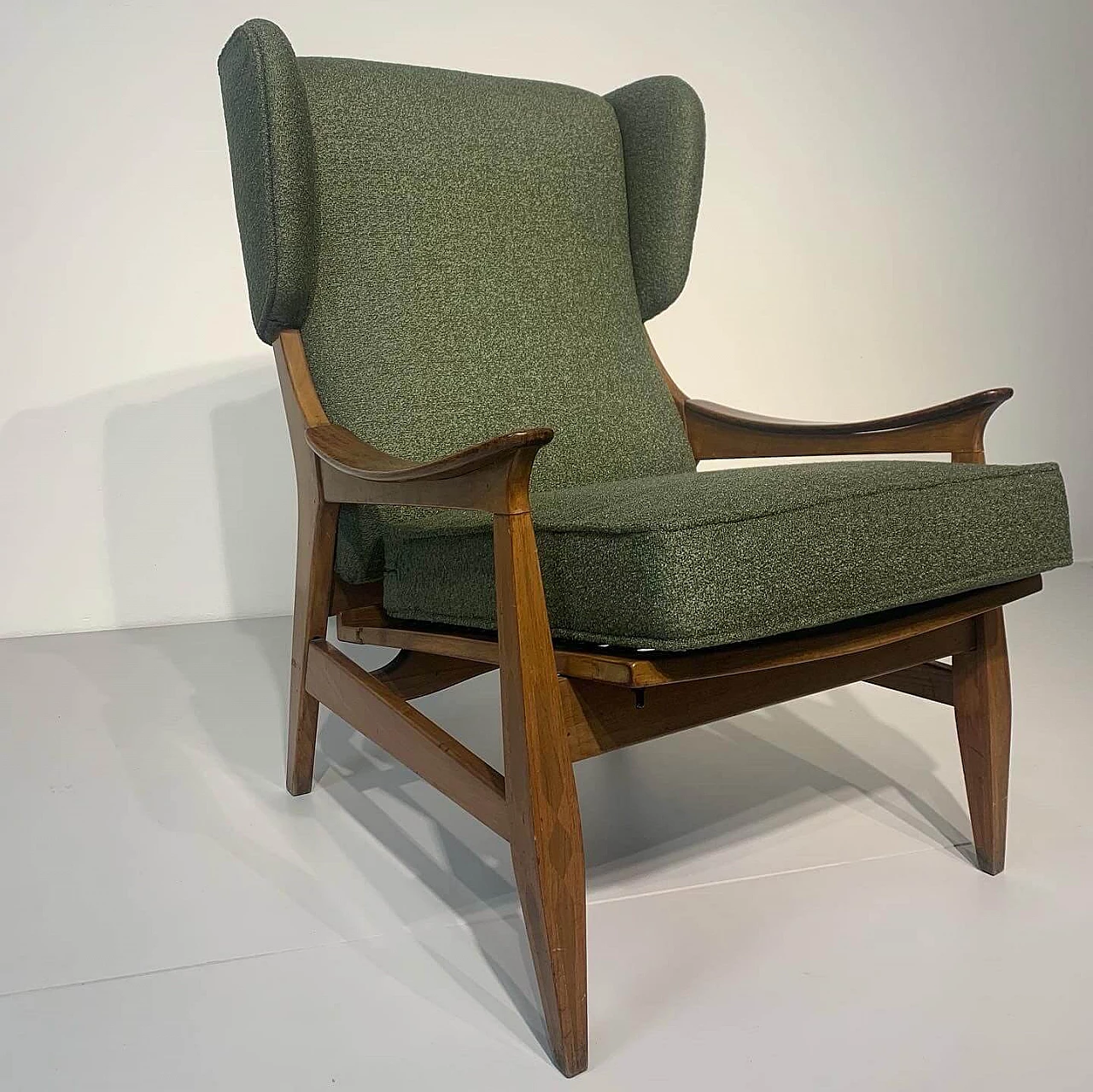 Armchair in bouclé fabric, 50s 1237143