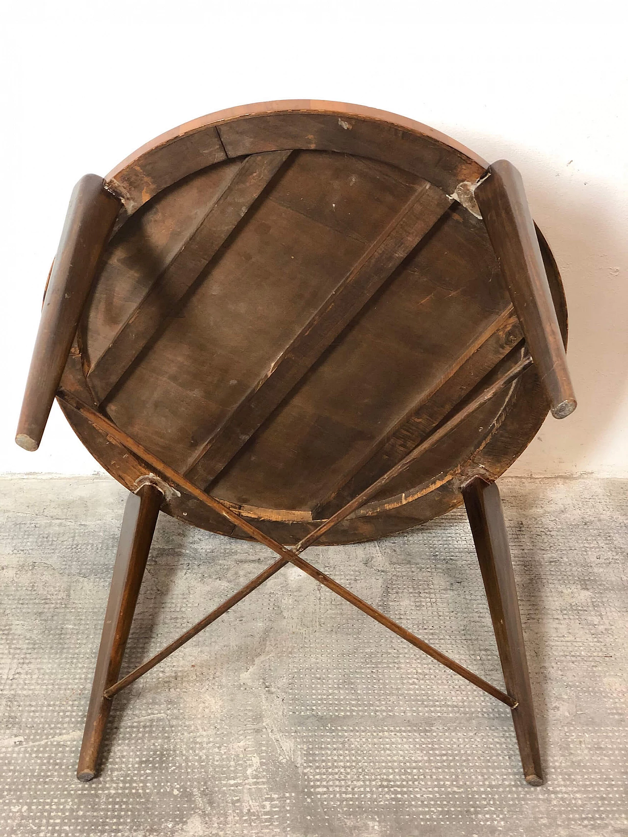 Coffee table in cherry wood with veneered top, 60s 1239602