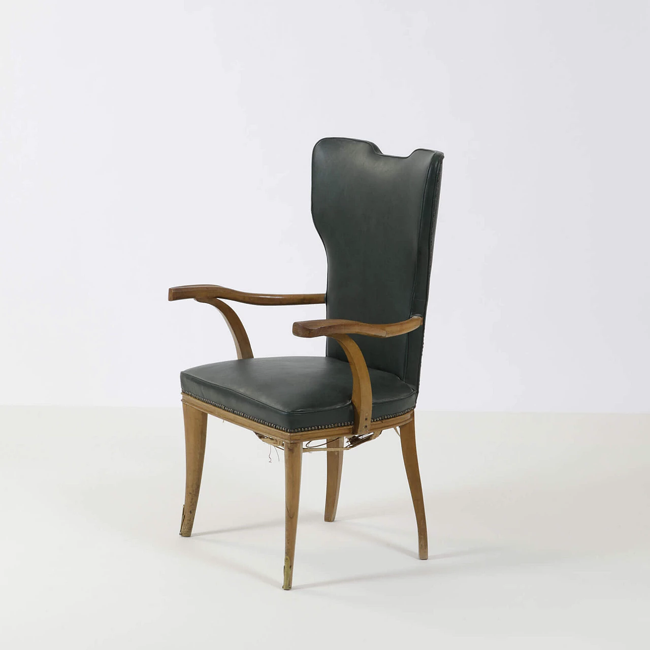 2 Chairs and 1 armchair with wooden frame, 1950s 1239752