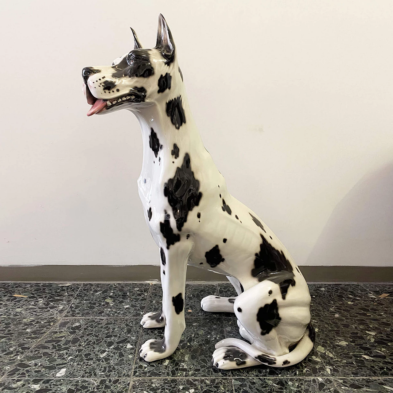 Glazed ceramic sculpture of Great Dane, 1960s 1240219