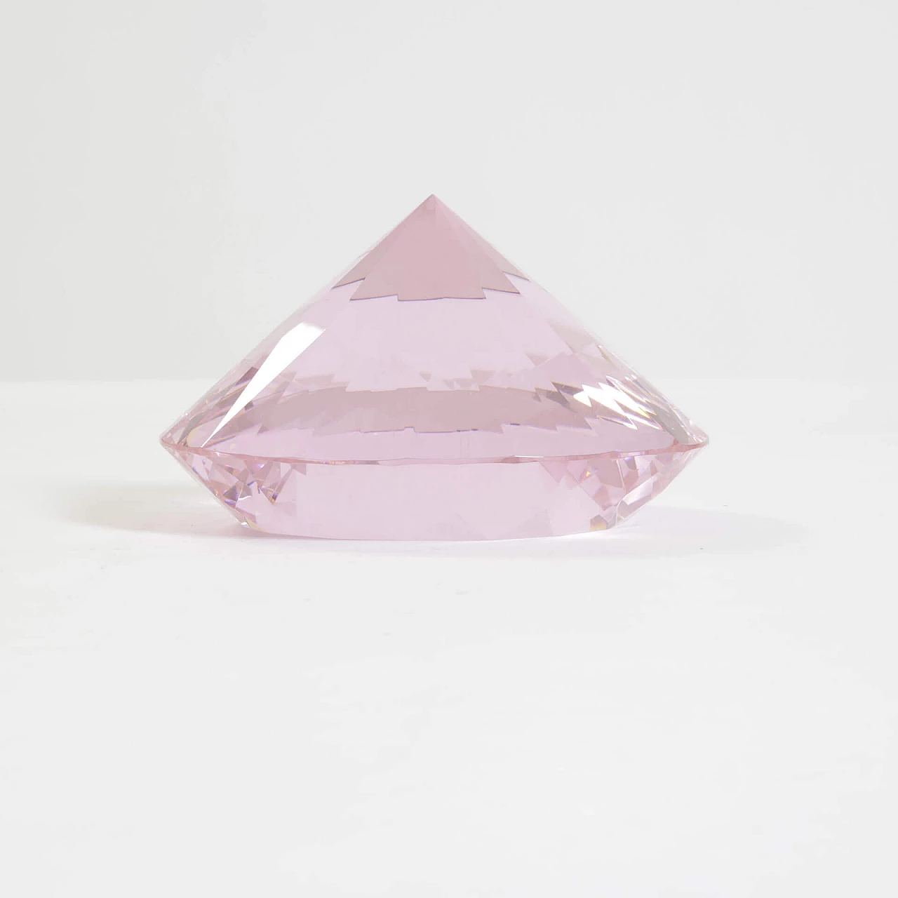 Pink stained glass paperweight, 70s 1240225