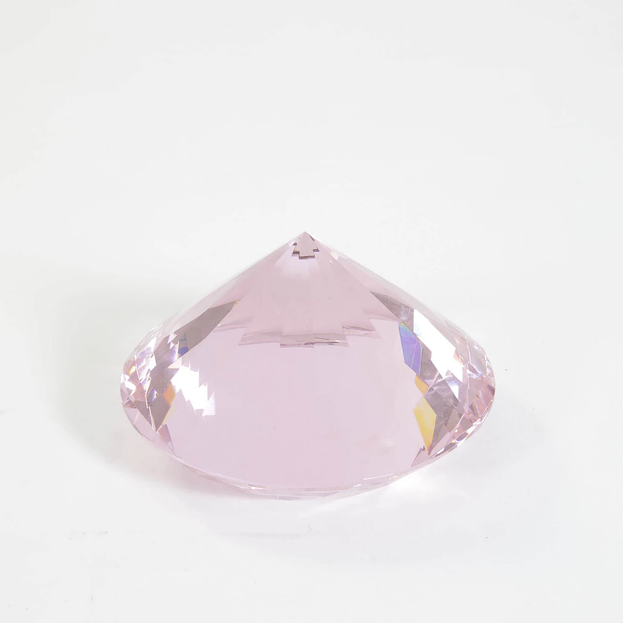 Pink stained glass paperweight, 70s 1240226