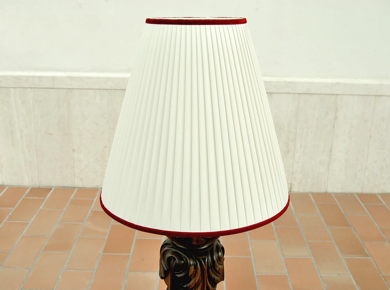 Table lamp with walnut piano leg base, 2000s 1240387