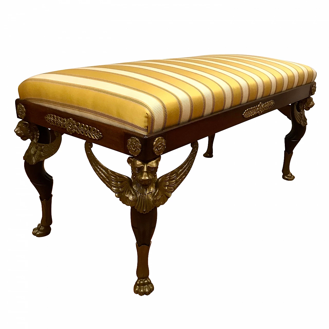 Empire bench in mahogany and bronze, mid 19th century 1241516