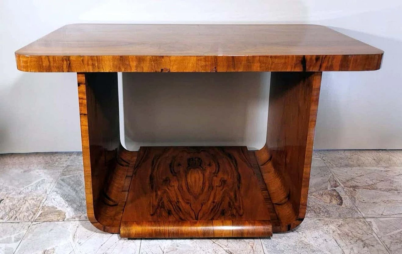 Art Deco coffee table in walnut briar, 20s 1241979