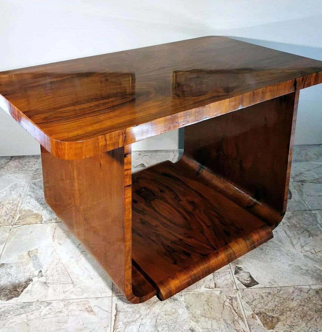 Art Deco coffee table in walnut briar, 20s 1241981