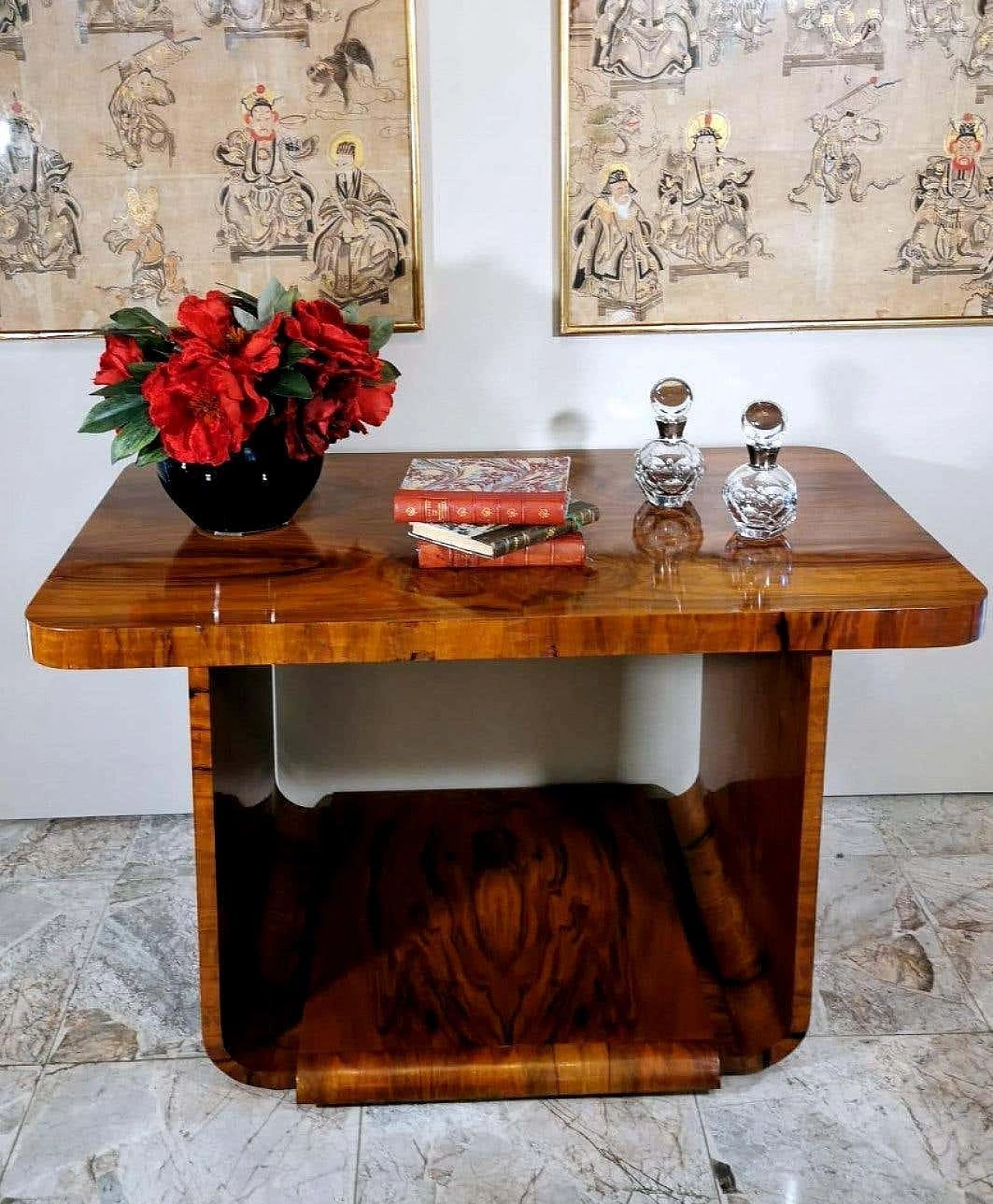 Art Deco coffee table in walnut briar, 20s 1241993