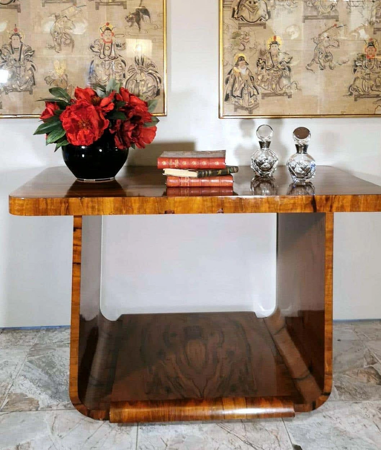 Art Deco coffee table in walnut briar, 20s 1241994