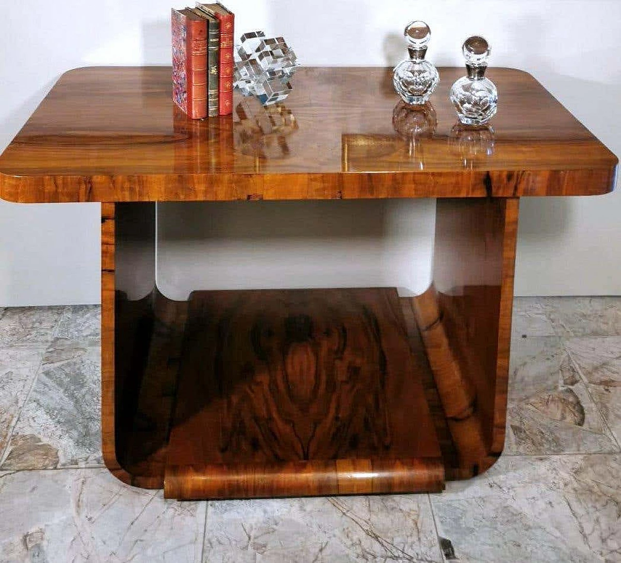 Art Deco coffee table in walnut briar, 20s 1241996