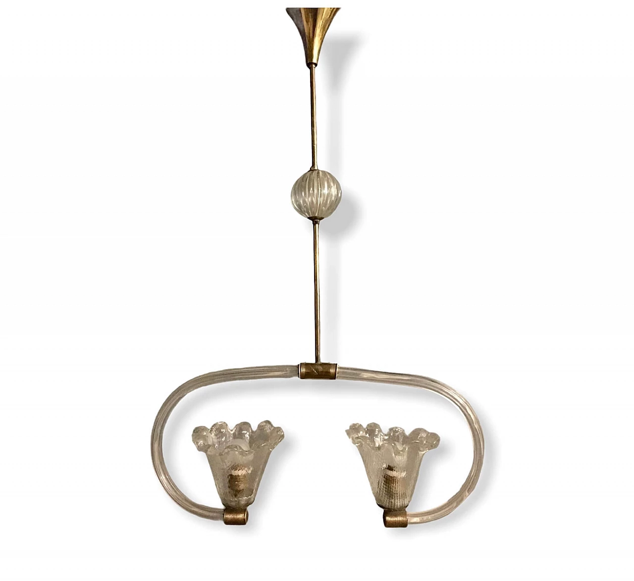 Suspension lamp in Murano glass by Ercole Barovier, 1940s 1245808