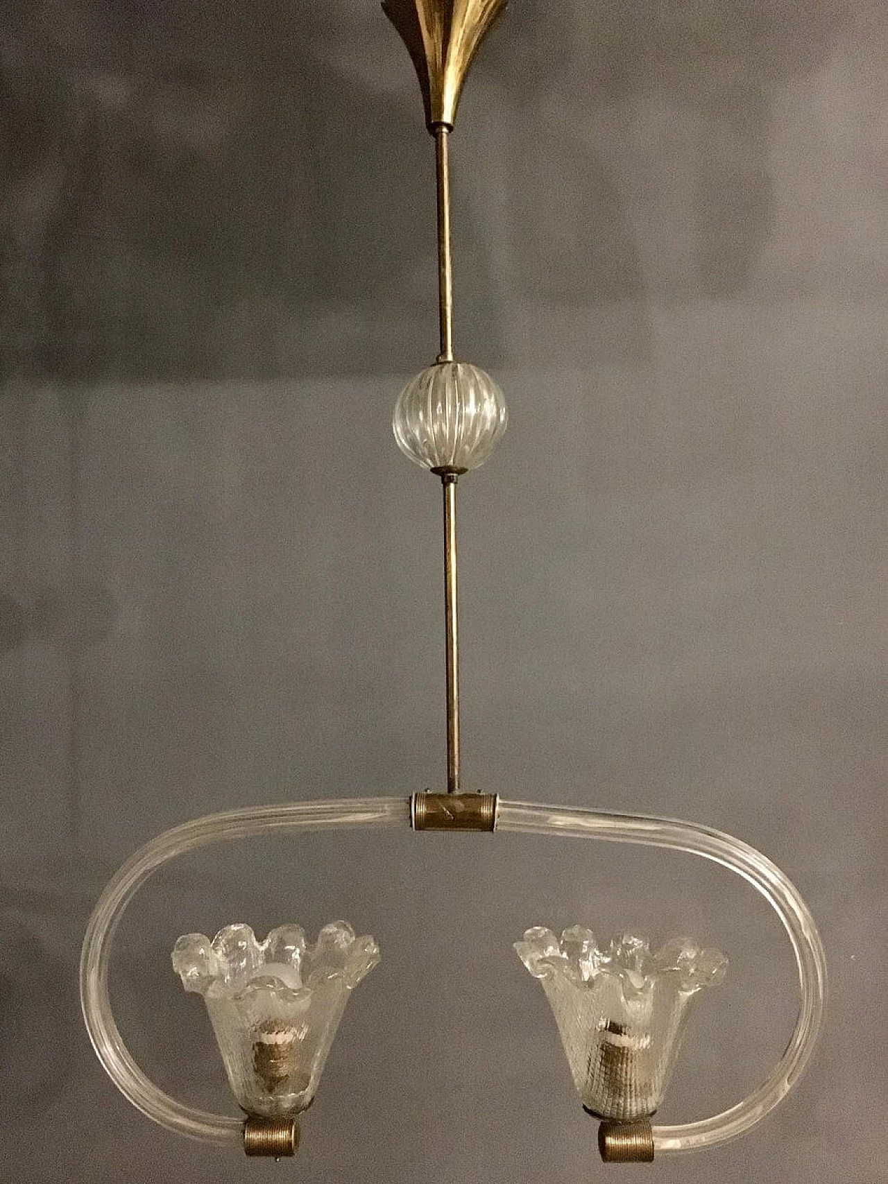 Suspension lamp in Murano glass by Ercole Barovier, 1940s 1245809