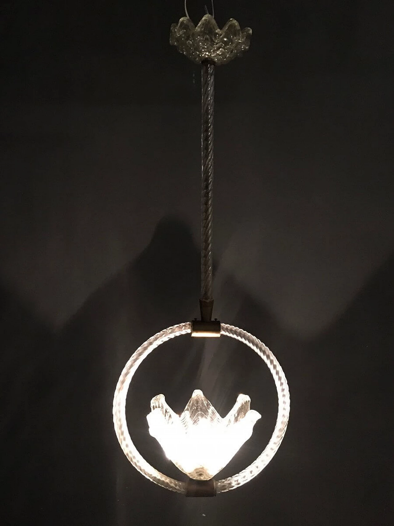 Suspension lamp in Murano glass by Ercole Barovier, 1940s 1245817