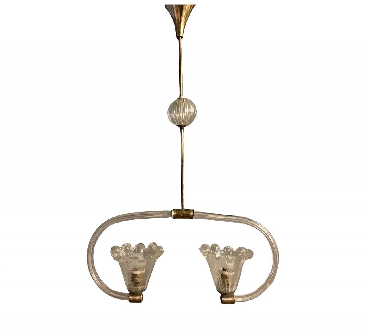 Suspension lamp in Murano glass by Ercole Barovier, 1940s 1245918