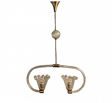 Suspension lamp in Murano glass by Ercole Barovier, 1940s