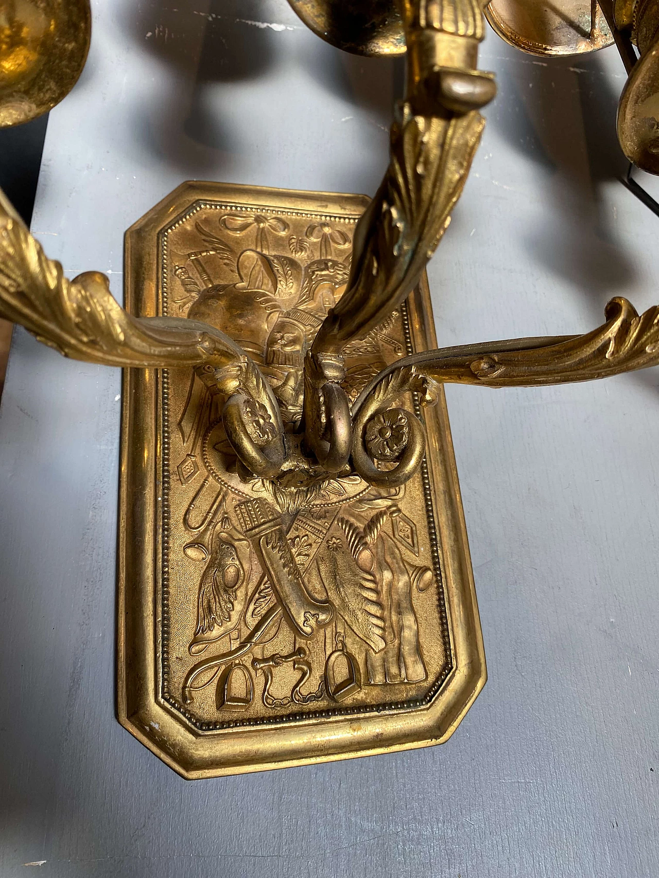 Coppia di applique francesi in bronzo dorato, fine '800 1248552