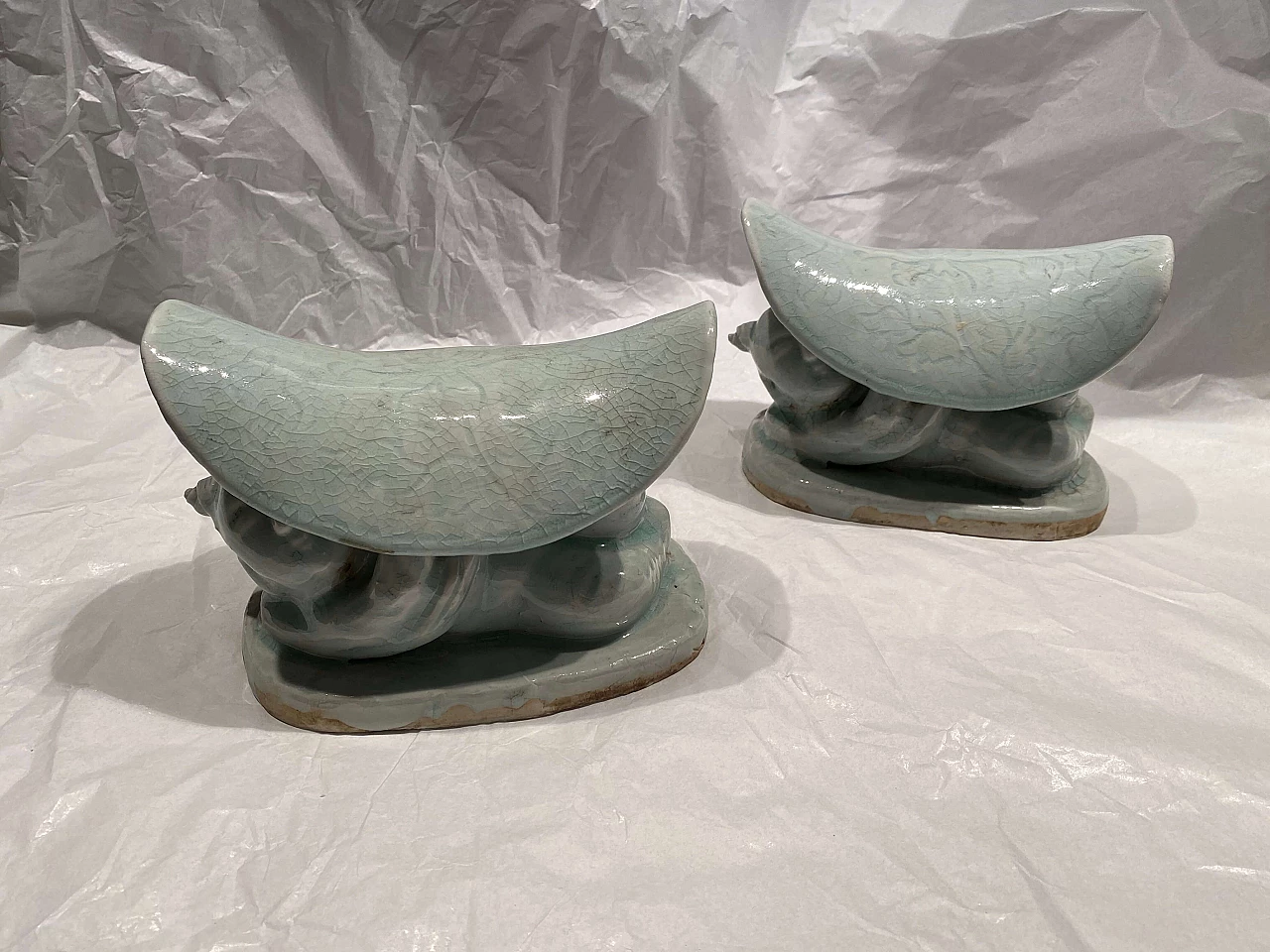 Coppia di poggiatesta Cinesi in ceramica 1249053